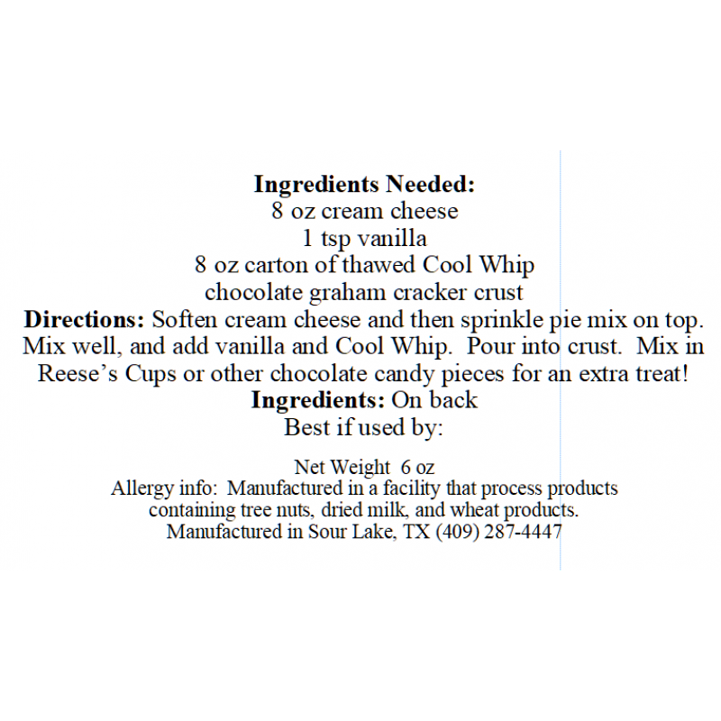 Peanut Butter Pie MixTGC